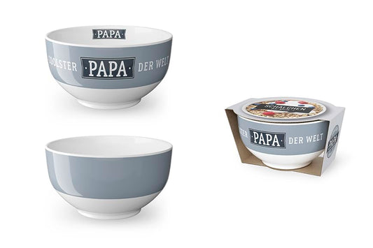 Regalo per te :-) Ciotola per müsli "Il papà più cool del mondo" Diam. 13cm Alt. 7cm Porcellana La Vida