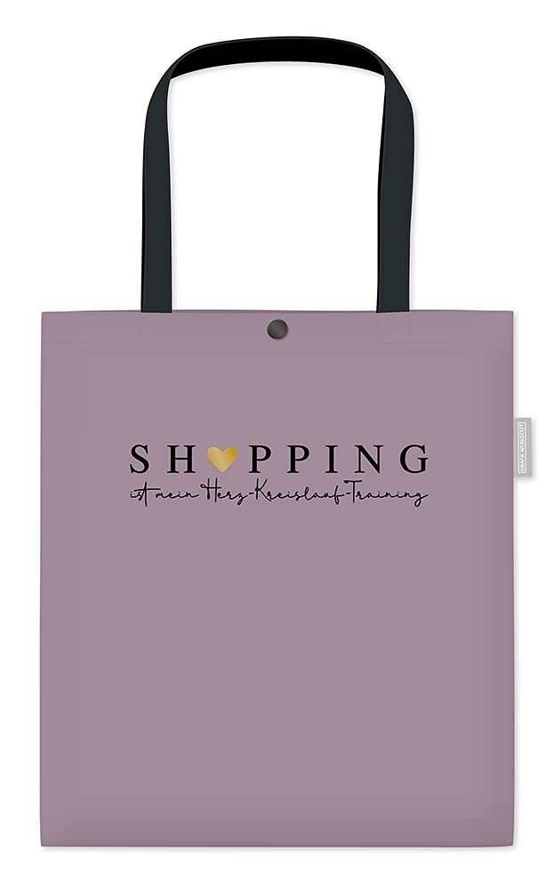 Borsa tote unisex in cotone GrafiK-Werkstatt | Borsa con chiusura | "Shopping" | lilla