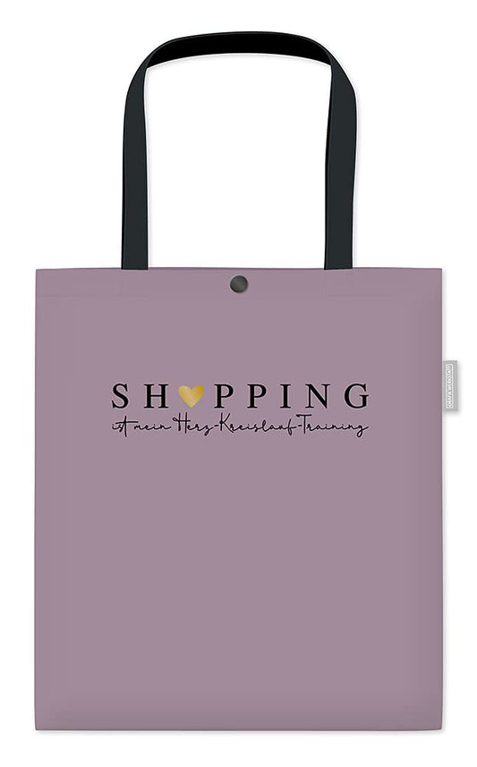 Borsa tote unisex in cotone GrafiK-Werkstatt | Borsa con chiusura | "Shopping" | lilla