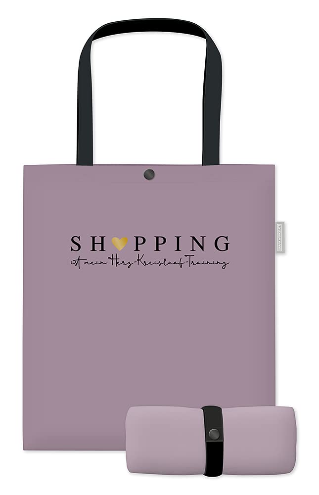 Borsa tote unisex in cotone GrafiK-Werkstatt | Borsa con chiusura | "Shopping" | lilla