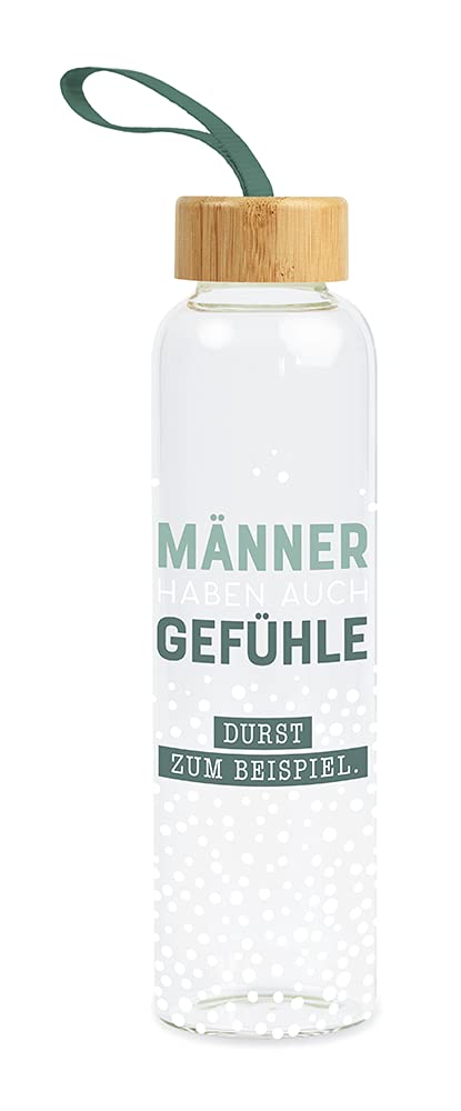 Grafik Werkstatt Borraccia in vetro con frase divertente | con laccetto | 550 ml