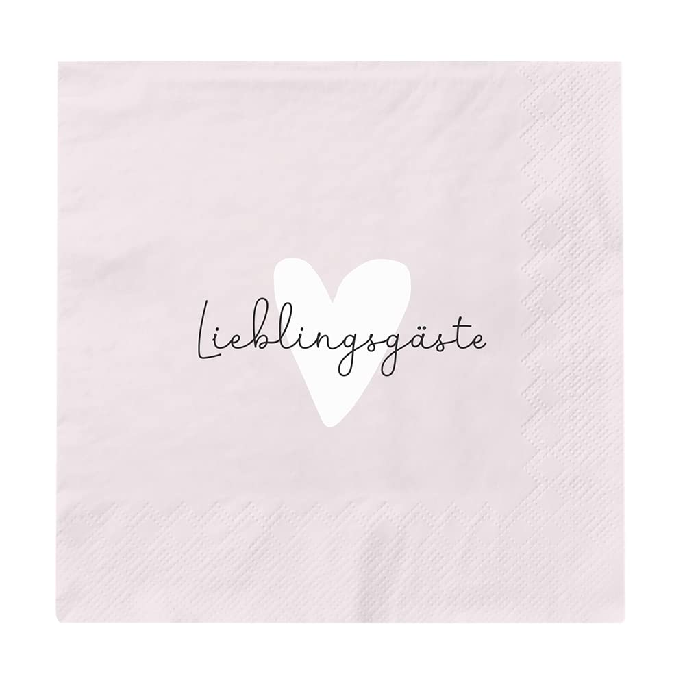 Grafik Werkstatt Servietten mit Spruch | 20 Stück | 12,5 x 12,5 cm | rosa | Lieblingsgäste
