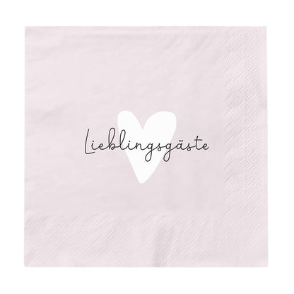 Grafik Werkstatt Servietten mit Spruch | 20 Stück | 12,5 x 12,5 cm | rosa | Lieblingsgäste