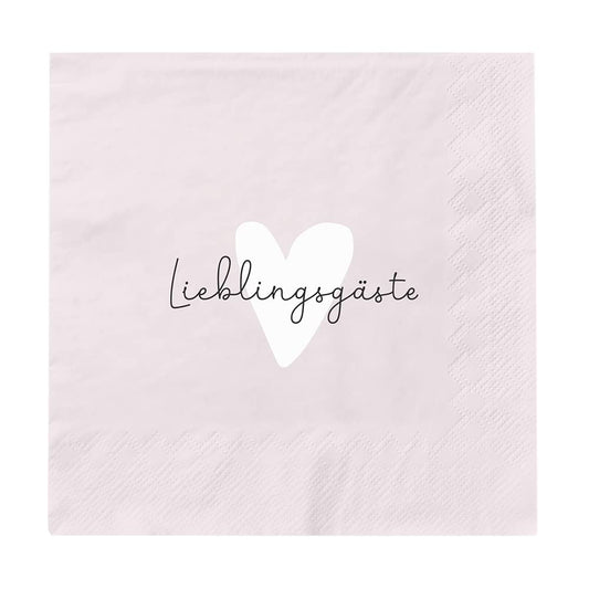 Grafik Werkstatt Tovaglioli con scritta | 20 pezzi | 12,5 x 12,5 cm | rosa | Ospiti preferiti