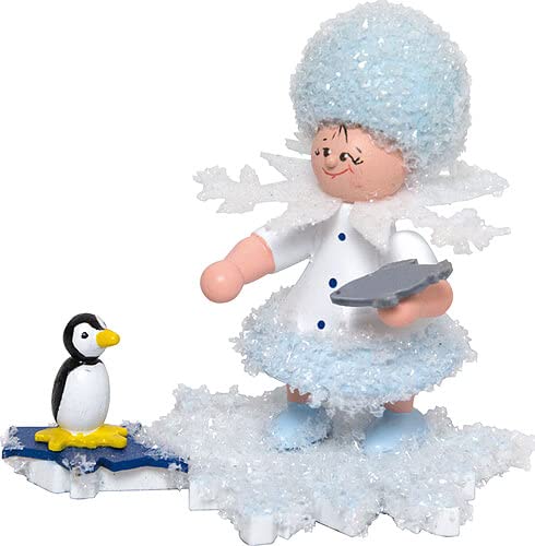 Drechslerei Kuhnert Schneeflöckchen mit Pinguin - 5 cm