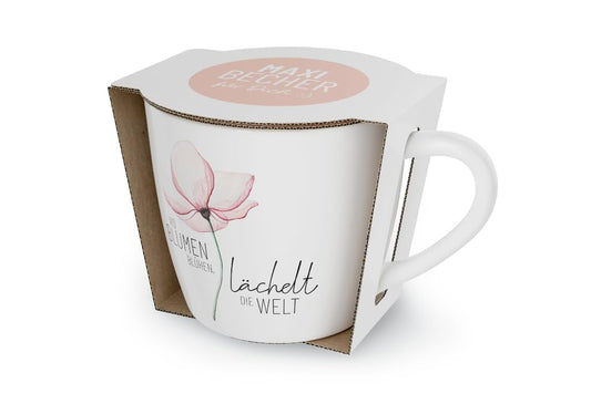 La Vida Maxi-tazza per te | 400 ml | "Dove fioriscono i fiori, il mondo sorride"