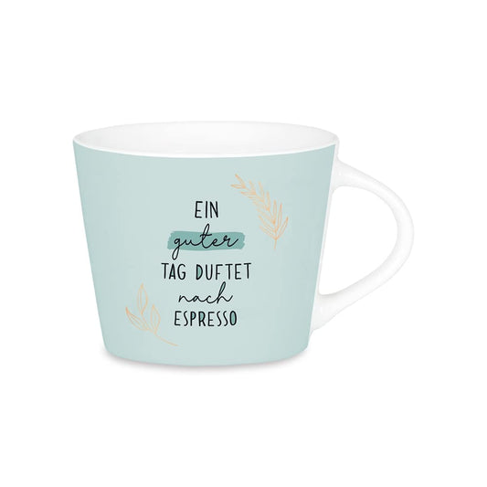 Grafik-Werkstatt Espresso-Tasse mit 100%Echtgold | Porzellan Tasse | 50 ml | Ein guter Tag