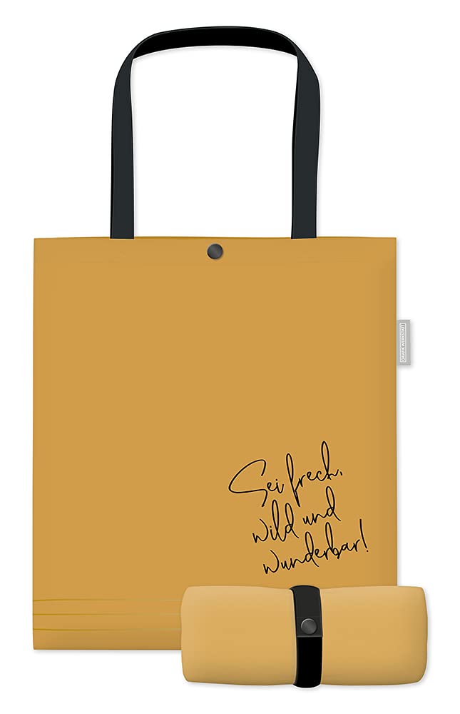 Graphic Workshop Unisex Cotton Bag Tote Bag | Bag with Closure | "Be Wonderful" | yellow