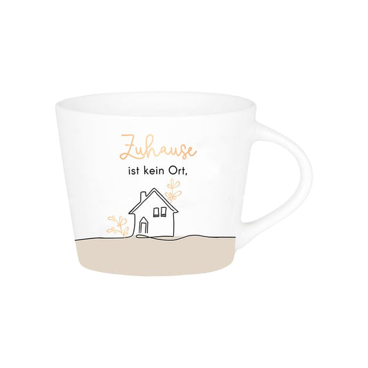 Grafik-Werkstatt Espresso-Tasse mit 100%Echtgold | Porzellan Tasse | 50 ml | Zuhause ist kein Ort