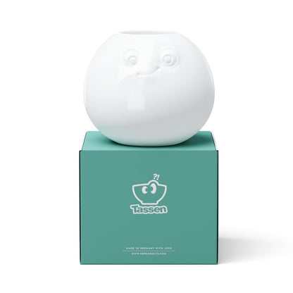 FIFTYEIGHT PRODUCTS / Vase "Amused" (porcelain, 16.5 cm x 8 cm x 18 cm, white, Made in Germany)
