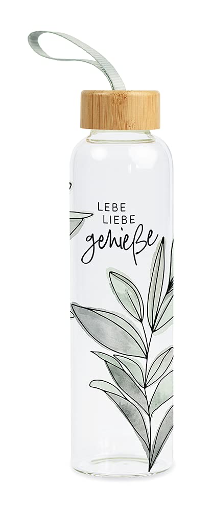 Grafik Werkstatt Borraccia in vetro con frase divertente | con laccetto | 550 ml