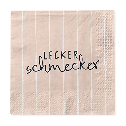 Grafik Werkstatt Tovaglioli con Scritta | 20 Pezzi | 12,5 x 12,5 cm | rosa | strisce