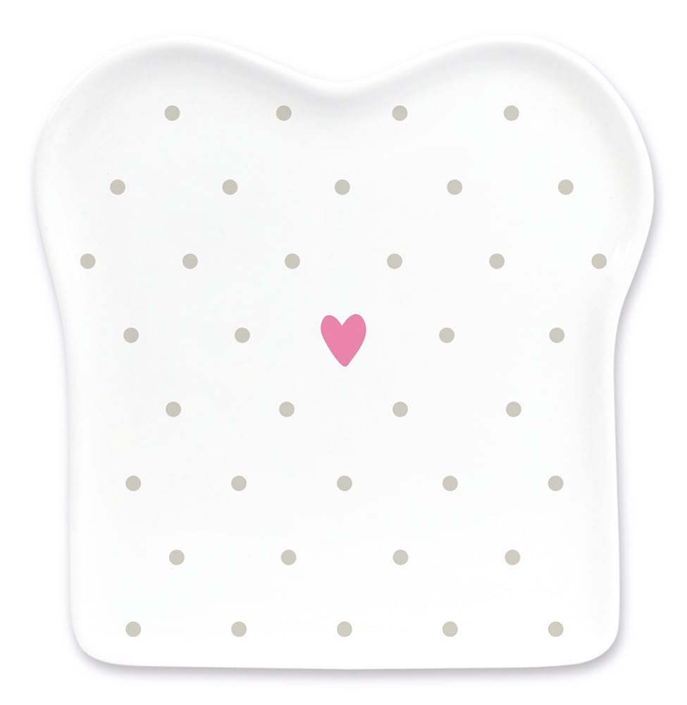 Grafik Werkstatt Toast Plate with Saying | Porcelain | Hearts, Dots