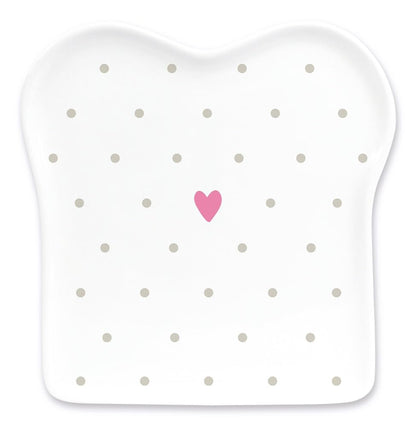 Grafik Werkstatt Toast Plate with Saying | Porcelain | Hearts, Dots