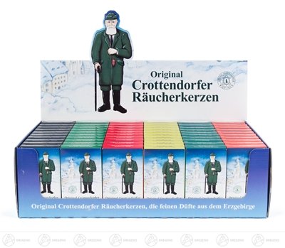 Accessories Sales Display Crottendorfer Incense Cones, 60 boxes of 24 pieces (Frankincense, Fir, Sandalwood, Forest Honey, Wa Width x Height x Depth 28 cm x 31.5 cm x 22.5 cm NEW Erzgebirge Incense Cones