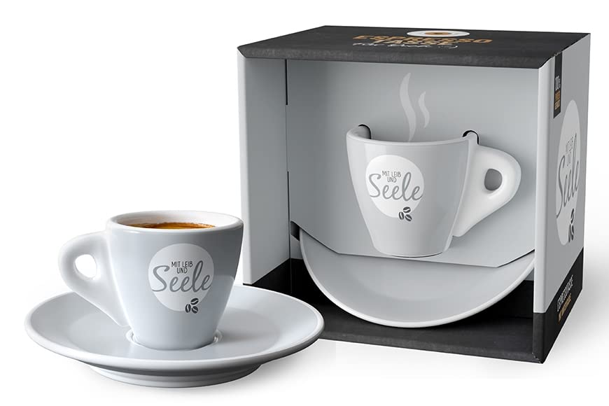 laVida, tazza da caffè espresso con piattino, "Con anima e corpo"