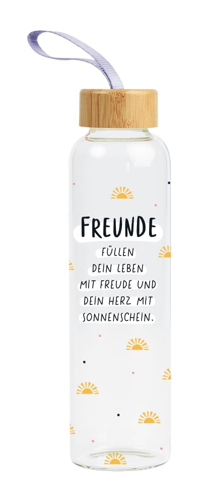Grafik Werkstatt Borraccia in vetro con frase divertente | con laccetto | 550 ml