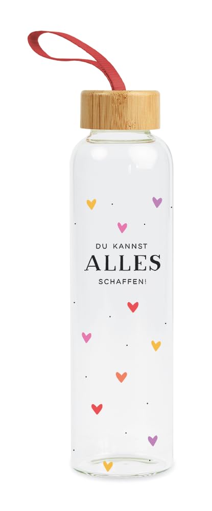 Grafik Werkstatt Borraccia in vetro con frase divertente | con laccetto | 550 ml