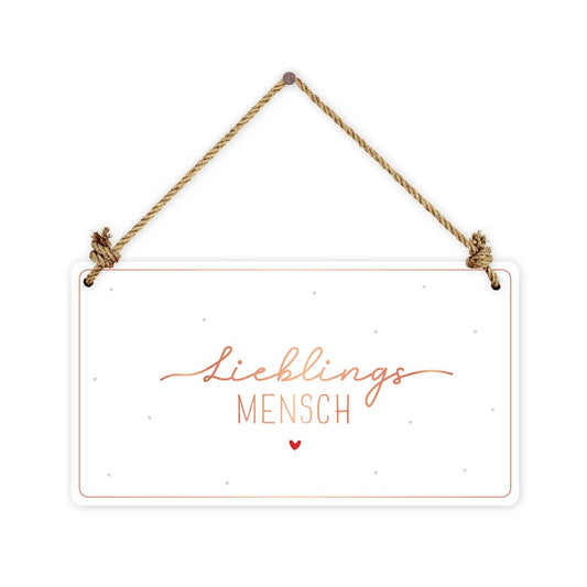 Grafik-Werkstatt Cartello decorativo in cartone con cordino | Decorazione da parete | bianco | Persona preferita
