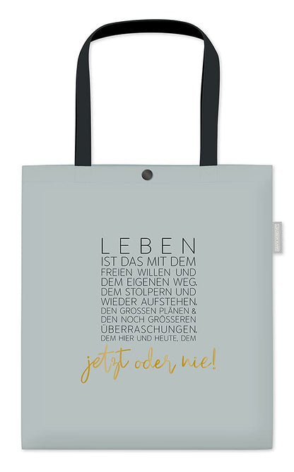 Grafik-Werkstatt Borsa in cotone unisex | Borsa tote con chiusura | "Vita..." | blu