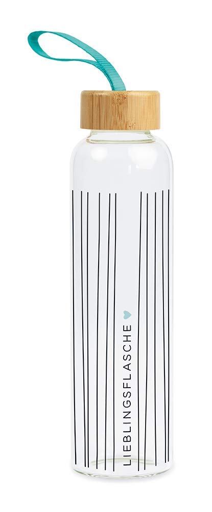 Grafik Werkstatt Borraccia in vetro con frase divertente | con laccetto | 550 ml | Bottiglia preferita