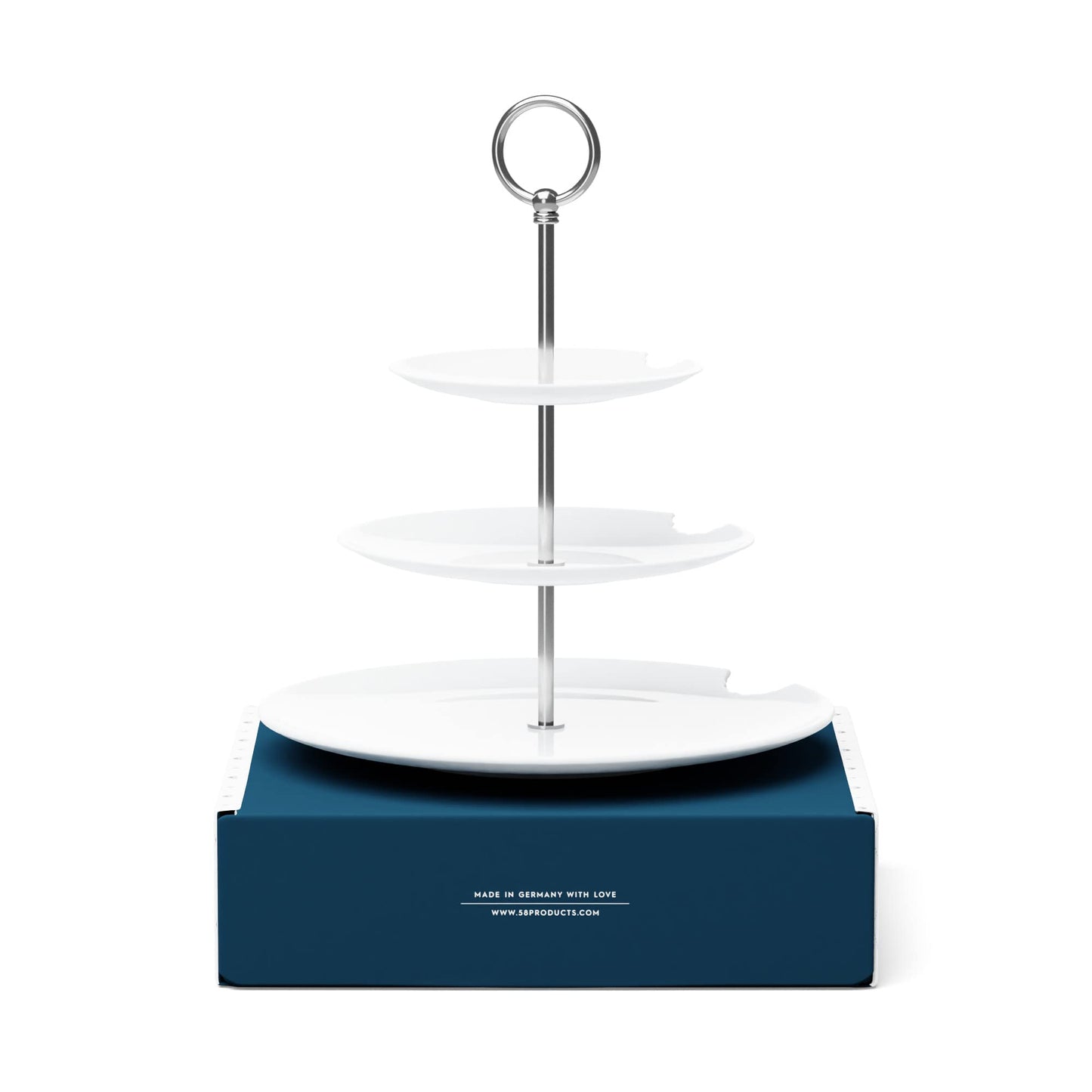 FIFTYEIGHT PRODUCTS / Food Temple - 3-tier (Porcelain, plate diameter 18-24 cm, white, Made in Germany)