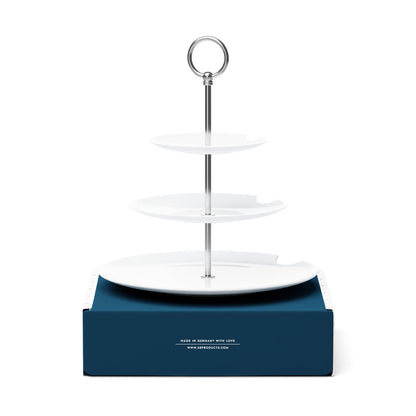 FIFTYEIGHT PRODUCTS / Food Temple - 3-tier (Porcelain, plate diameter 18-24 cm, white, Made in Germany)
