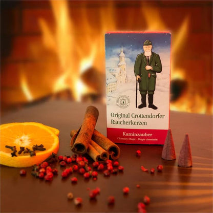 Crottendorfer Incense Cones Set of 6 (6 x 24 pieces) Vanilla, Forest Honey, Advent Scent, Winter Orange, Cinnamon Apple, Fireplace Magic