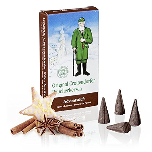 Original Crottendorfer Räucherkerzen - 4 Sorten in einem Set - verschiedene Düfte (Adventsduft, Winter-Orange, Waldmoos, Lavendel)