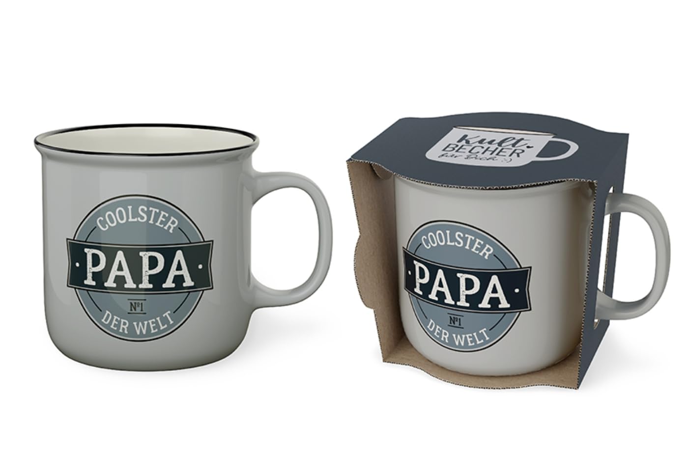 la Vida Kulti-Mug, Dad Mug, "Coolest Dad in the World", Enamel Look, 250ml