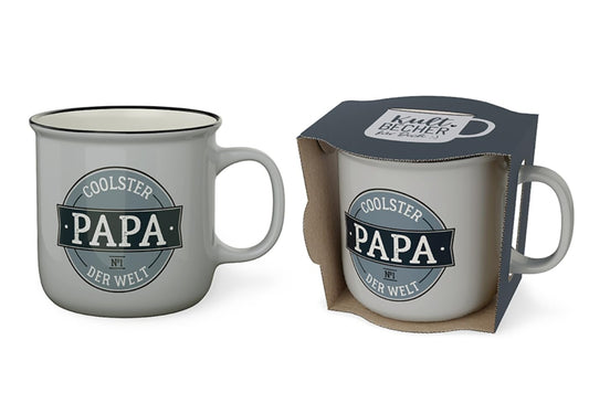 la Vida Kulti-Mug, Dad Mug, "Coolest Dad in the World", Enamel Look, 250ml