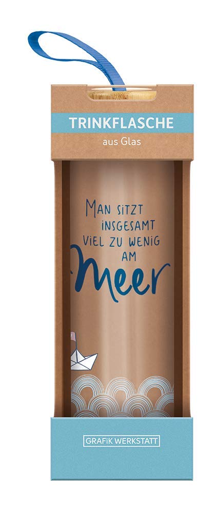 Grafik Werkstatt Borraccia in vetro con frase divertente | con laccetto | 550 ml