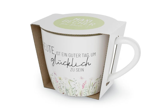 La Vida Maxi-Becher für Dich | 400 ml | "Heute ist ein guter Tag, um glücklich zu sein"
