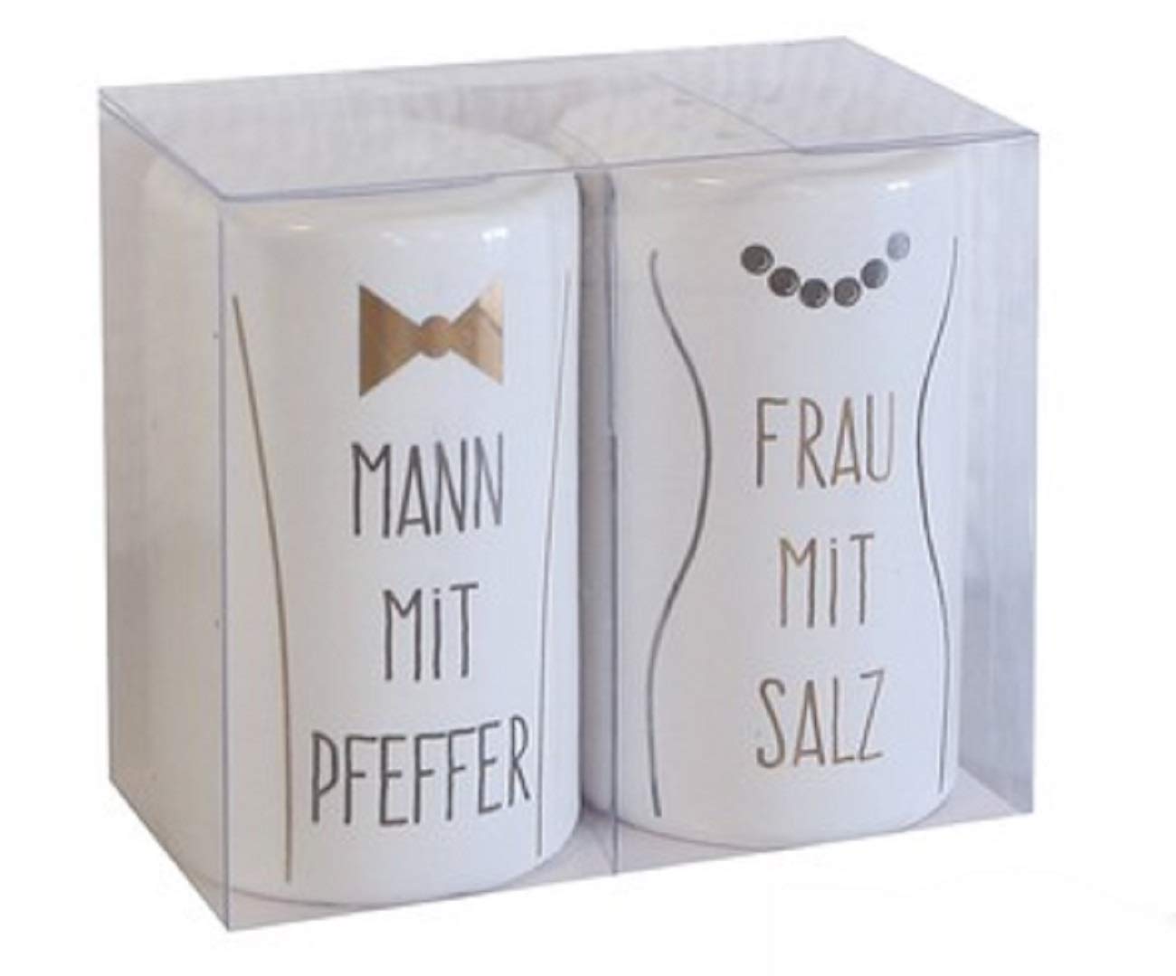 Casablanca -- Love Dinner - Salt and Pepper Shakers - White Ceramic - 2-piece set
