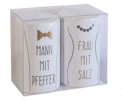 Casablanca -- Love Dinner - Salt and Pepper Shakers - White Ceramic - 2-piece set