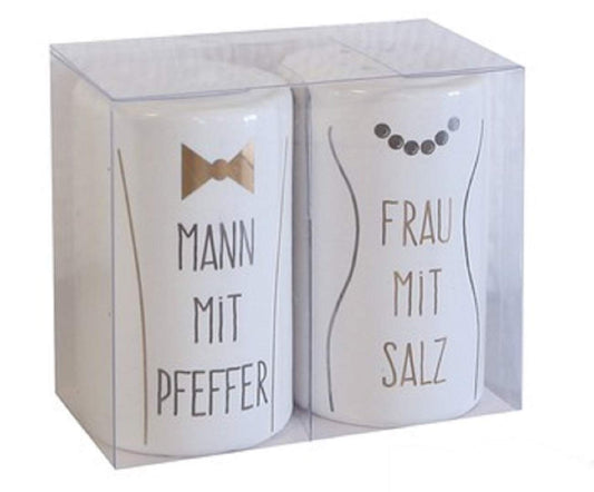 Casablanca -- Love Dinner - Salt and Pepper Shakers - White Ceramic - 2-piece set