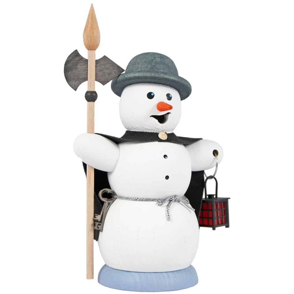Kuhnert Smokerman/Incense Figurine Made of Wood - Snowman in Various Designs - Approx. 13 cm - Made in Germany