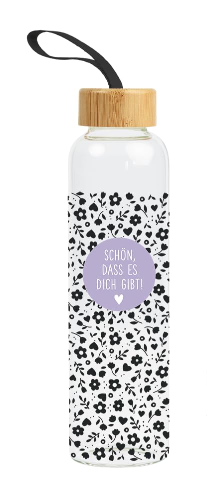 Grafik Werkstatt Borraccia in vetro con frase divertente | con laccetto | 550 ml