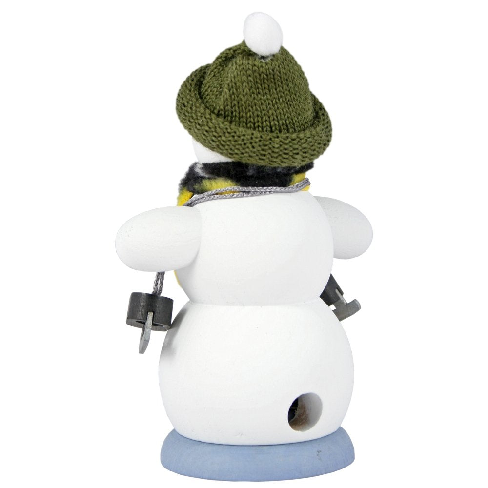 Kuhnert Rauchmann/Räucherfigur aus Holz - Schneemann mit Schlittschuhen - ca. 13 cm - Made in Germany