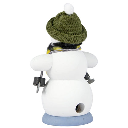 Kuhnert Rauchmann/Räucherfigur aus Holz - Schneemann mit Schlittschuhen - ca. 13 cm - Made in Germany