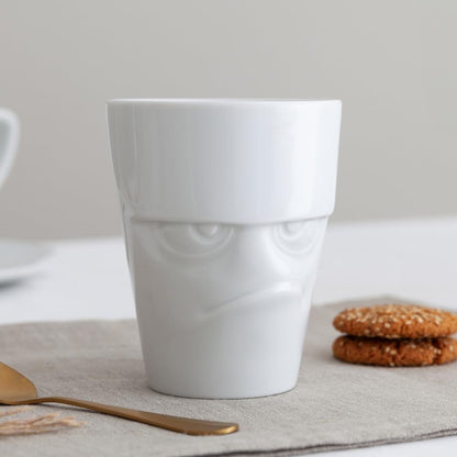 FIFTYEIGHT PRODUCTS / Handle Mug "Grumpy" (Porcelain, 350 ml, white, Made in Germany)