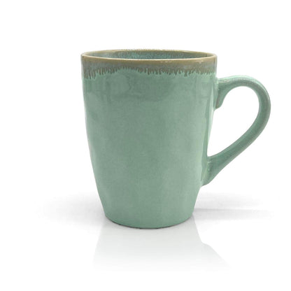 Mea-Living STONEWARE Mug with Handle, Turquoise, Handmade Stoneware, 400 ml, Beautiful Handmade Tableware