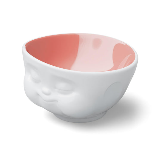 FIFTYEIGHT PRODUCTS / Schale Mampfend (Porzellan, 500 ml, weiß/innen Pfirsich, Made in Germany)