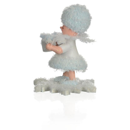 Drechslerei Kuhnert Schneeflöckchen mit Baby Jungen - 5 cm