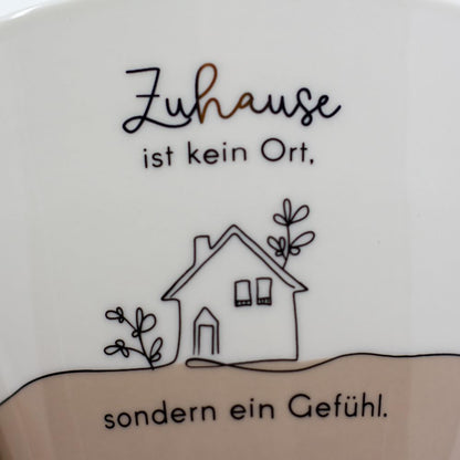 Grafik-Werkstatt Espresso-Tasse mit 100%Echtgold | Porzellan Tasse | 50 ml | Zuhause ist kein Ort