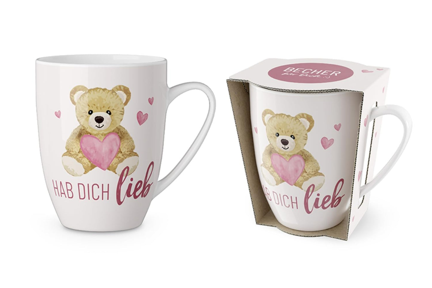 LaVida Mug for You 250 ml, "Love You", Teddy Bear, Heart