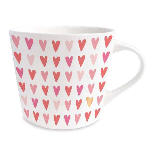 Graphics Workshop Coffee Mug with 100% Real Gold | Porcelain Mug | 420 ml | Hearts