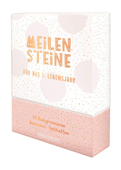 GRAPHICS WORKSHOP Milestone Box Milestone Cards for the First Year Gift for Girls, Pink