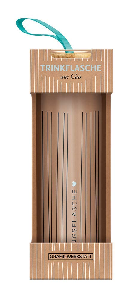 Grafik Werkstatt Borraccia in vetro con frase divertente | con laccetto | 550 ml | Bottiglia preferita