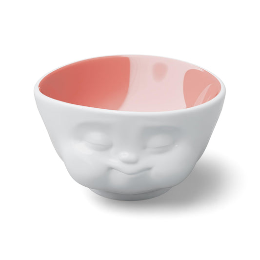 FIFTYEIGHT PRODUCTS / Schale Mampfend (Porzellan, 500 ml, weiß/innen Pfirsich, Made in Germany)